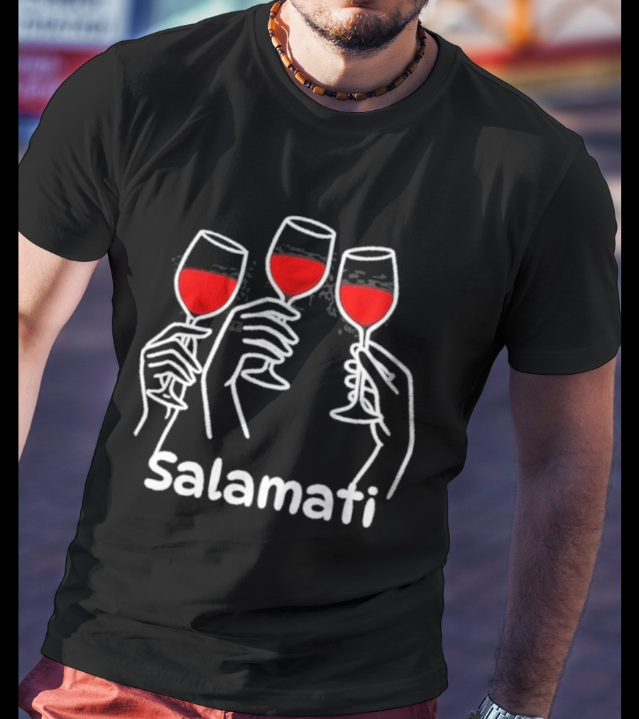 Salamati Wine Glass Toast Celebration T-Shirt