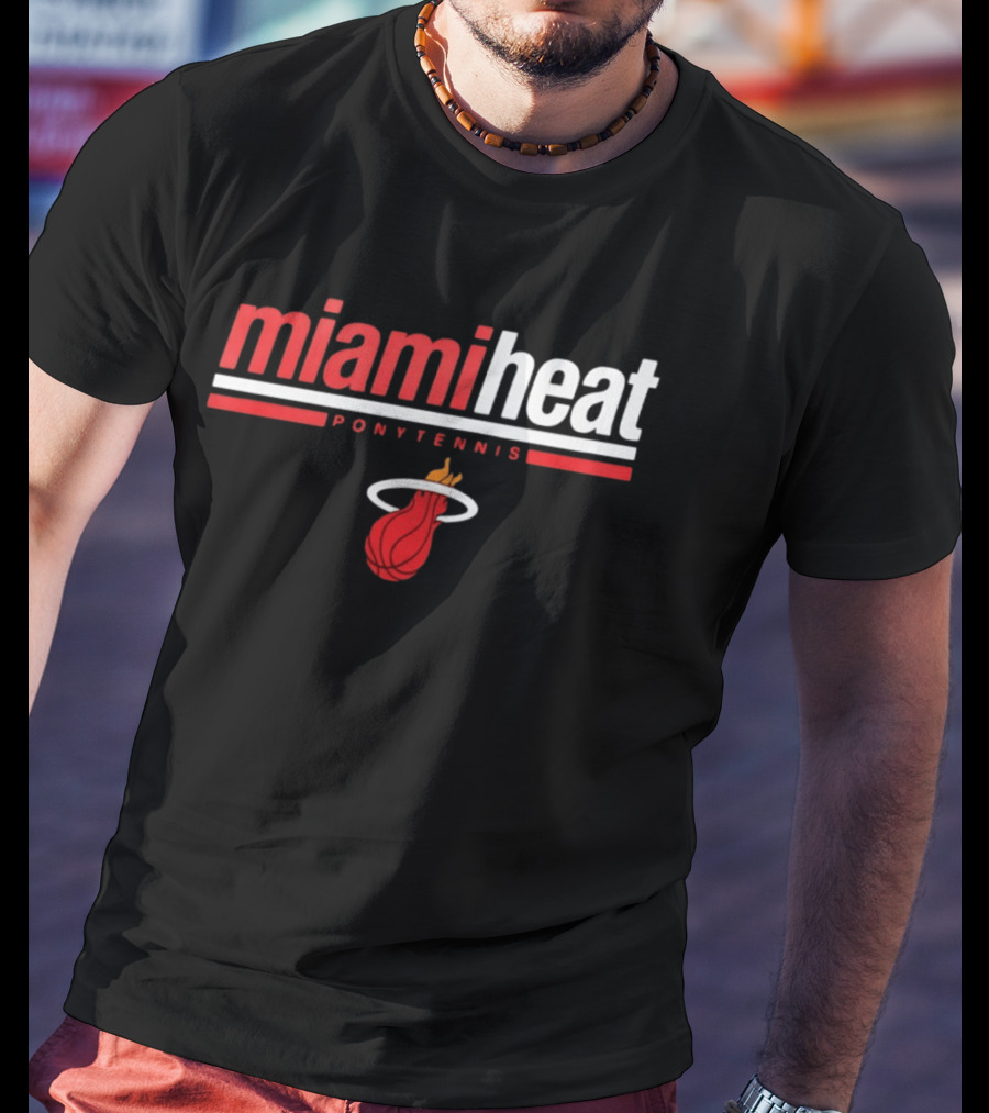 Miami Heat Pony Tennis NBA Basketball T-Shirt