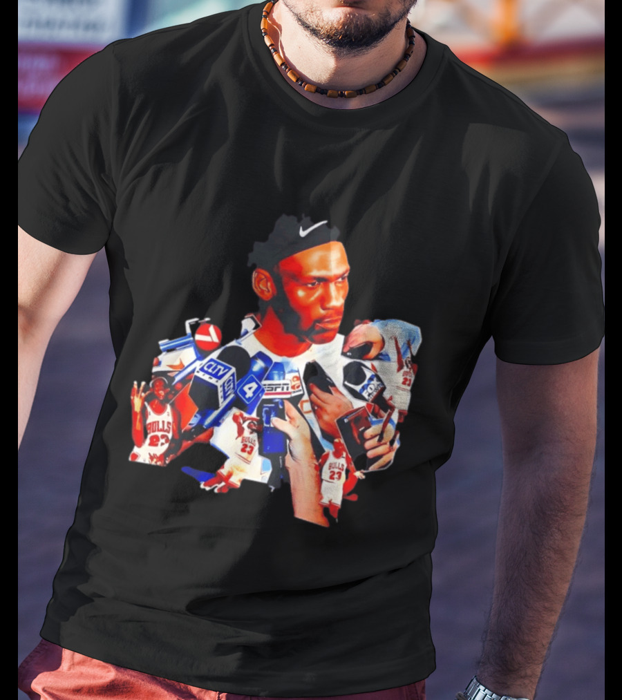 Michael Jordan Press Conference CLTV ESPN FOX Bulls T-Shirt