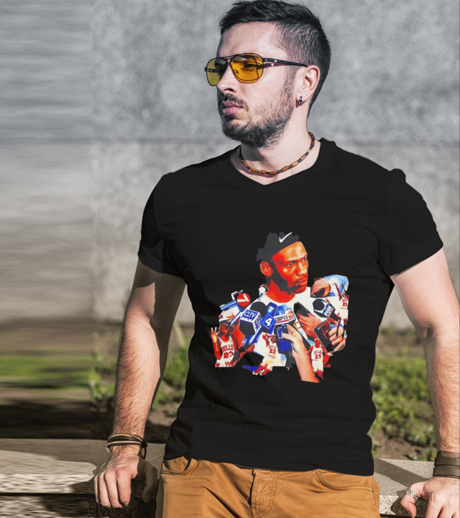 Michael Jordan Press Conference CLTV ESPN FOX Bulls T-Shirt