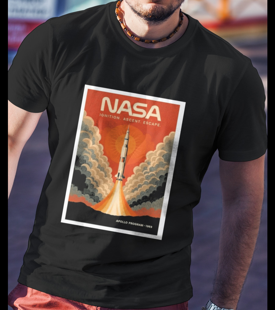NASA Ignition Ascent Escape Apollo Program 1969 Rocket Launch T-Shirt