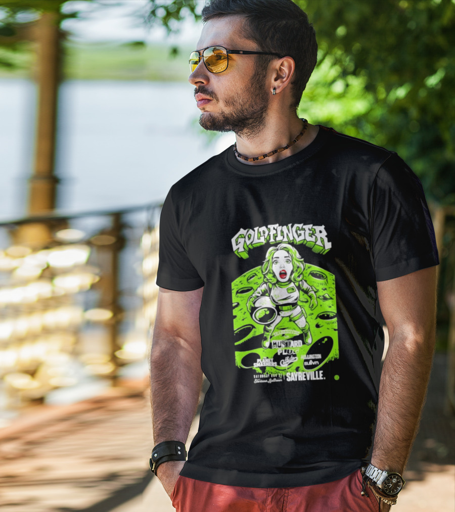 Goldfinger Mustard Plug The Planet Smashers Catbite Millington Skanksgiving Sayreville Alien Space Scene T-Shirt