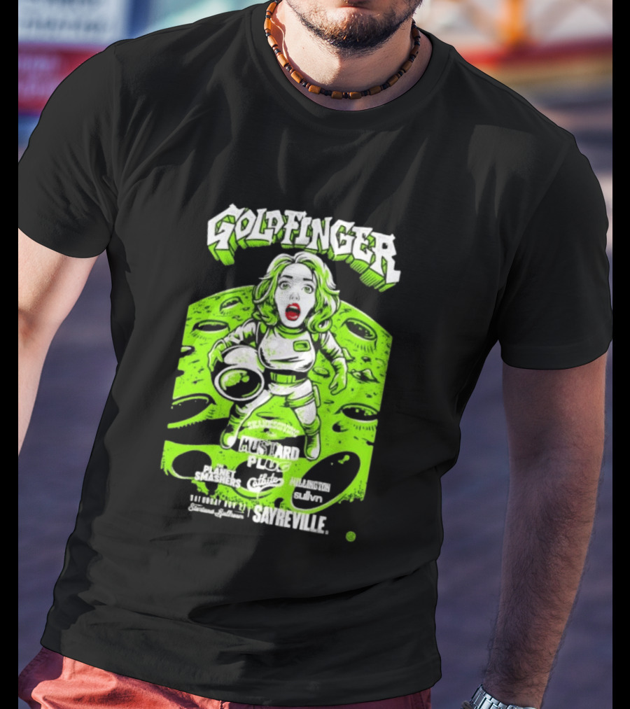 Goldfinger Mustard Plug The Planet Smashers Catbite Millington Skanksgiving Sayreville Alien Space Scene T-Shirt