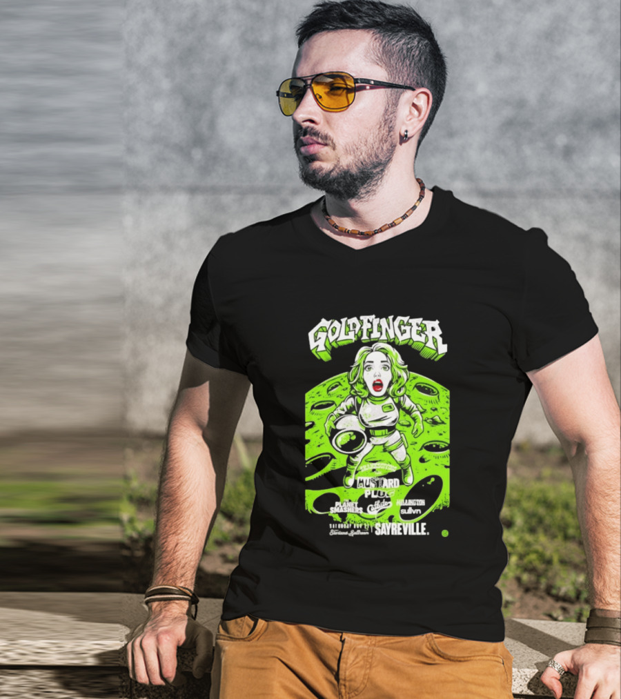 Goldfinger Mustard Plug The Planet Smashers Catbite Millington Skanksgiving Sayreville Alien Space Scene T-Shirt