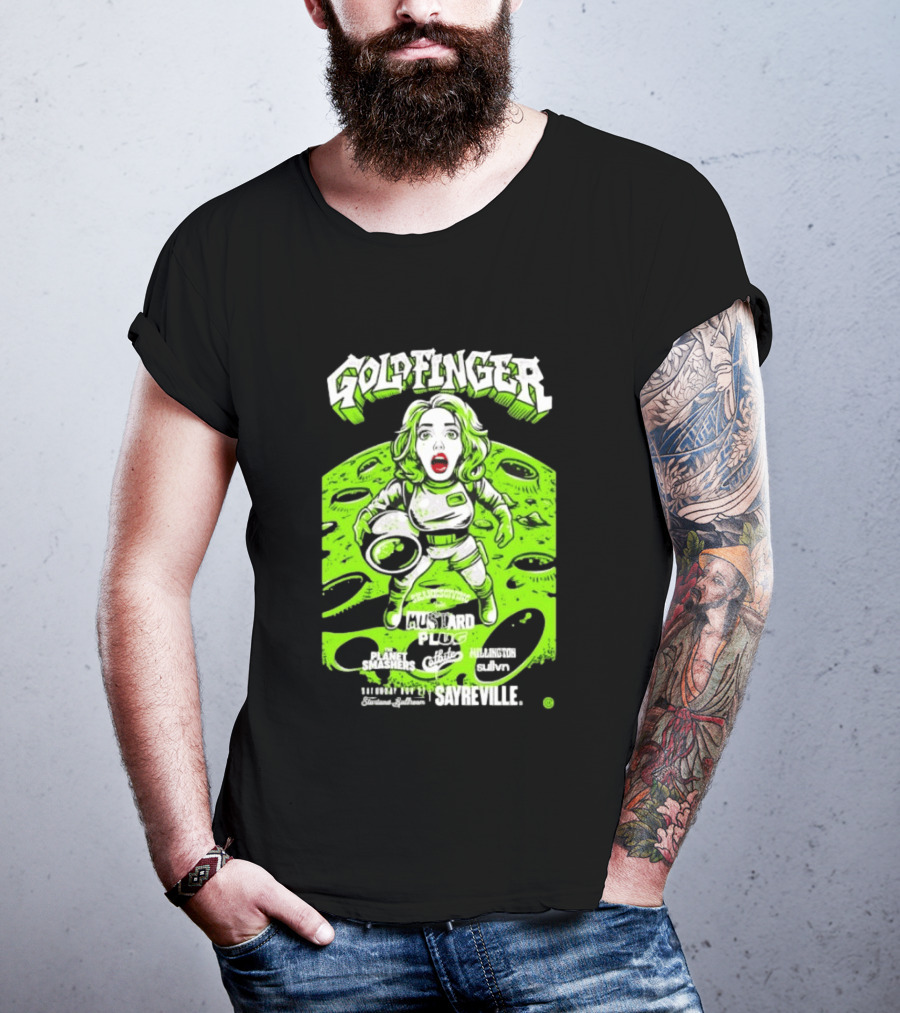 Goldfinger Mustard Plug The Planet Smashers Catbite Millington Skanksgiving Sayreville Alien Space Scene T-Shirt