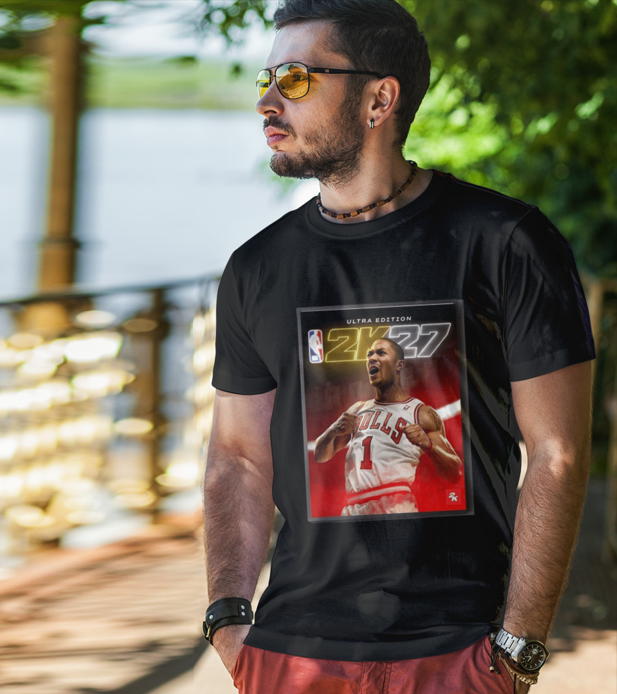 NBA 2K27 Ultra Edition Derrick Rose Bulls Cover Athlete T-Shirt