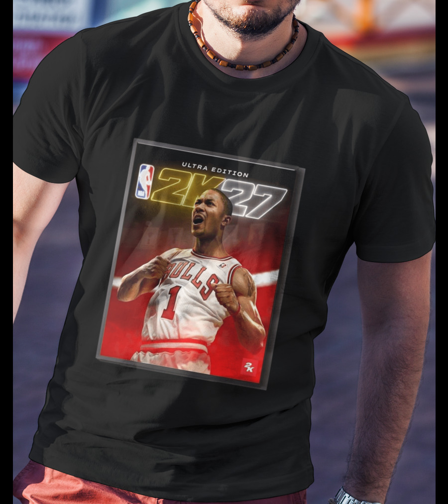 NBA 2K27 Ultra Edition Derrick Rose Bulls Cover Athlete T-Shirt