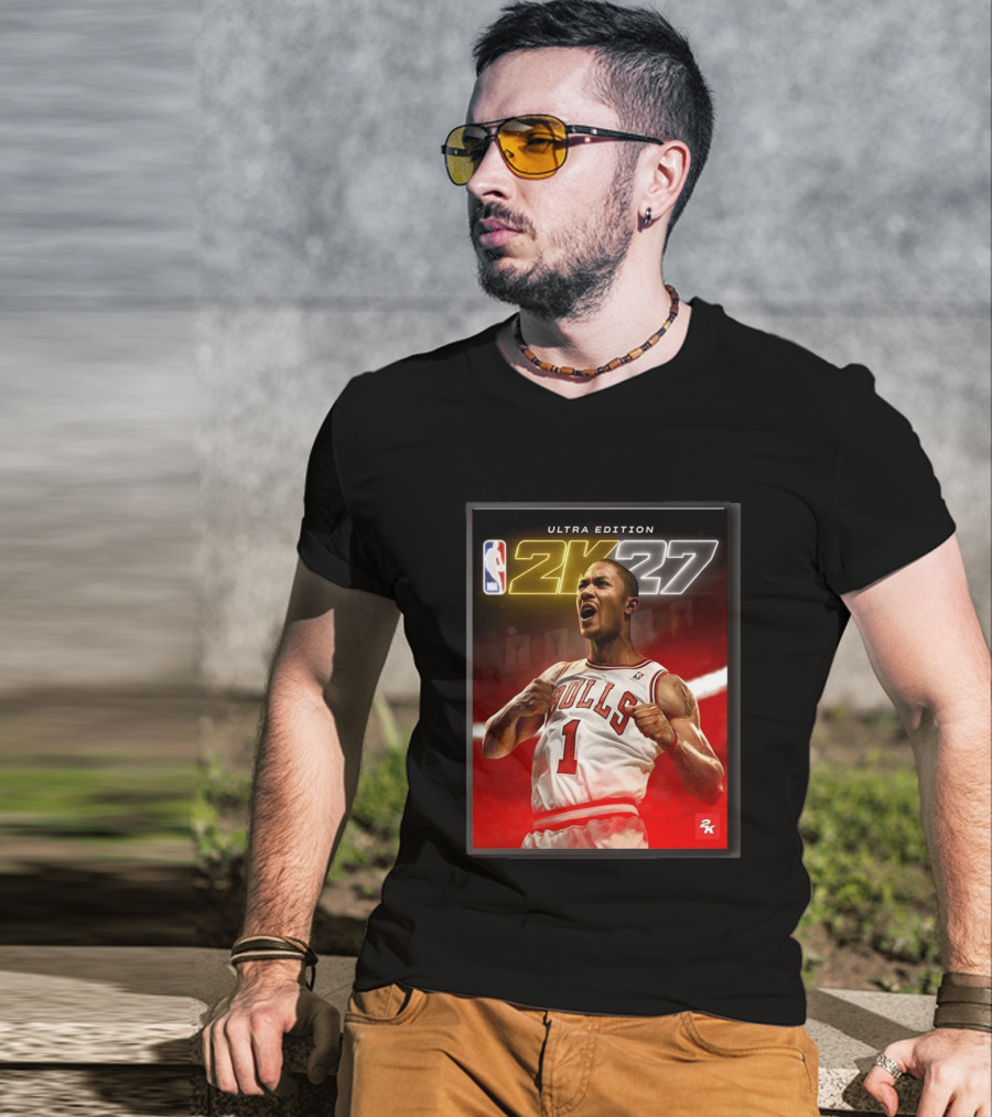NBA 2K27 Ultra Edition Derrick Rose Bulls Cover Athlete T-Shirt