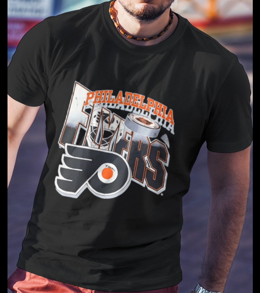 Philadelphia Flyers Goalie Mask Hockey Puck NHL Team T-Shirt