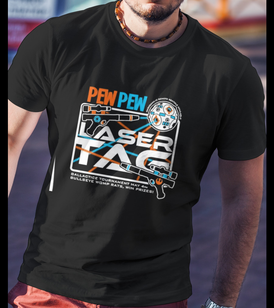 Pew Pew Laser Tag Galactic Tournament May 4th Bullseye Womp Rats Win Prizes T-Shirt