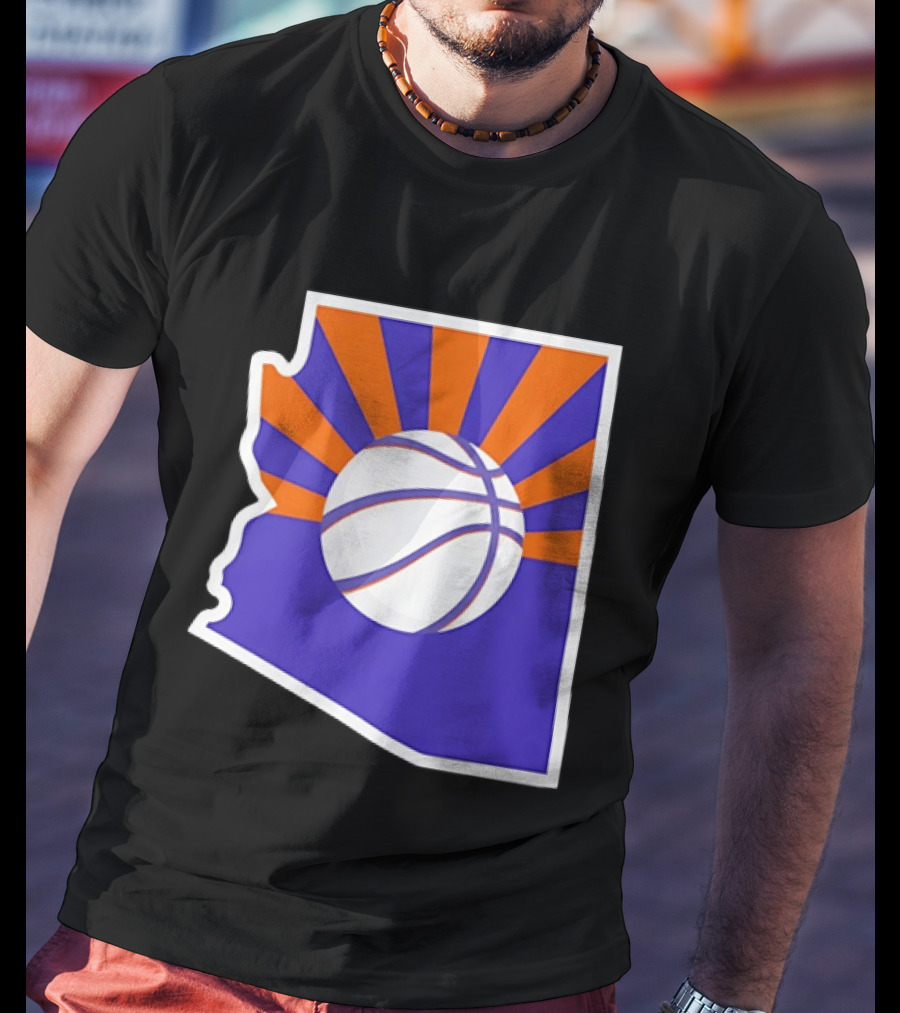 Phoenix Suns Arizona Basketball State Map Suns Set T-Shirt
