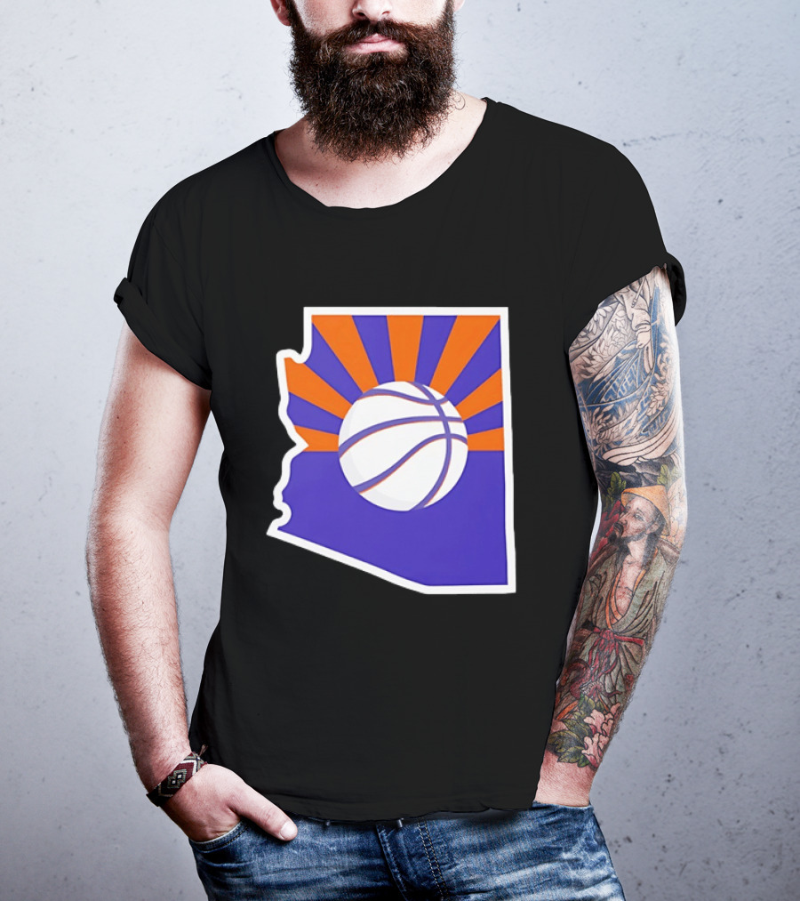 Phoenix Suns Arizona Basketball State Map Suns Set T-Shirt