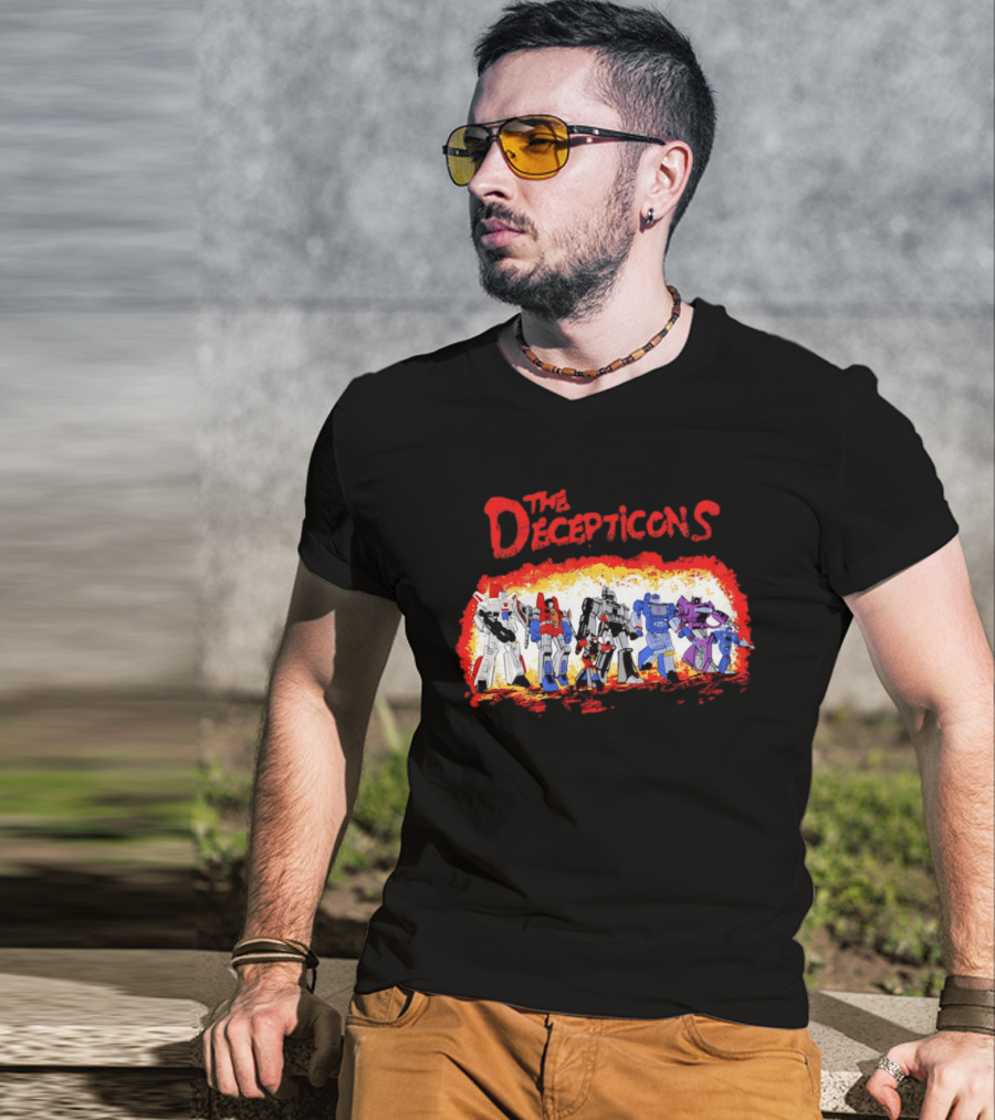 The Decepticons Transformers Group Distressed Vintage Look T-Shirt