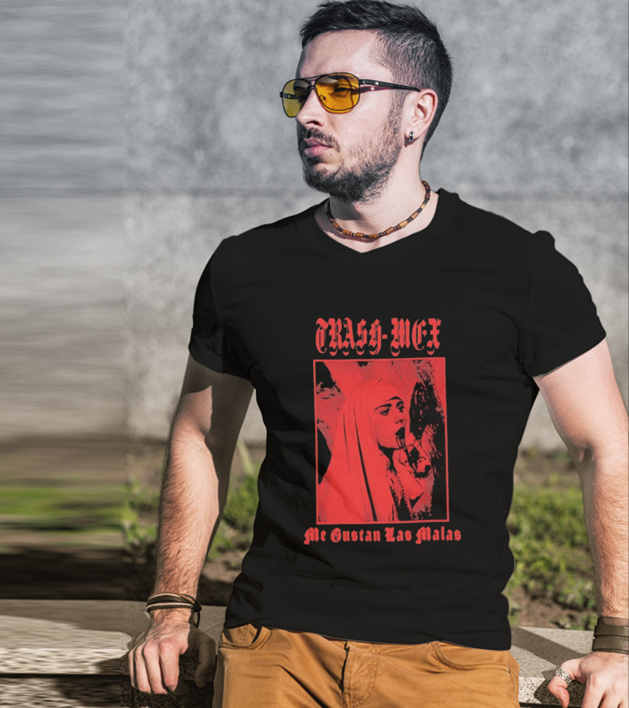 Trash Mex Me Gustan Las Malas Nun Iconic Red Nun T-Shirt
