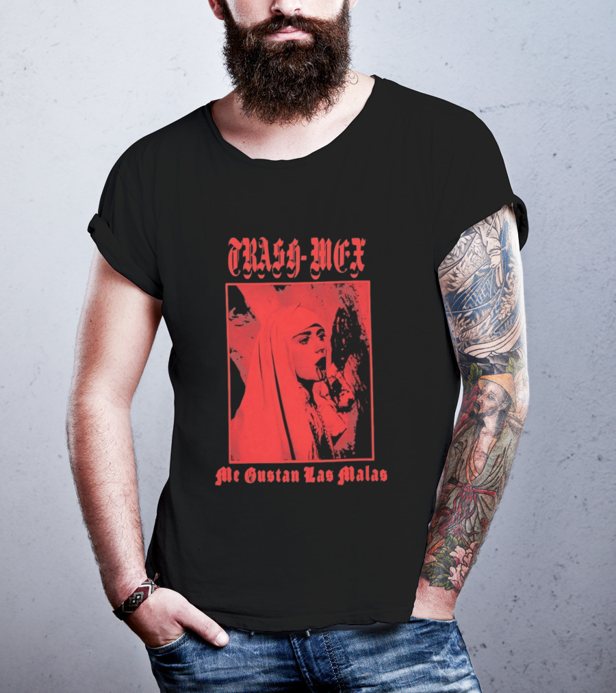 Trash Mex Me Gustan Las Malas Nun Iconic Red Nun T-Shirt
