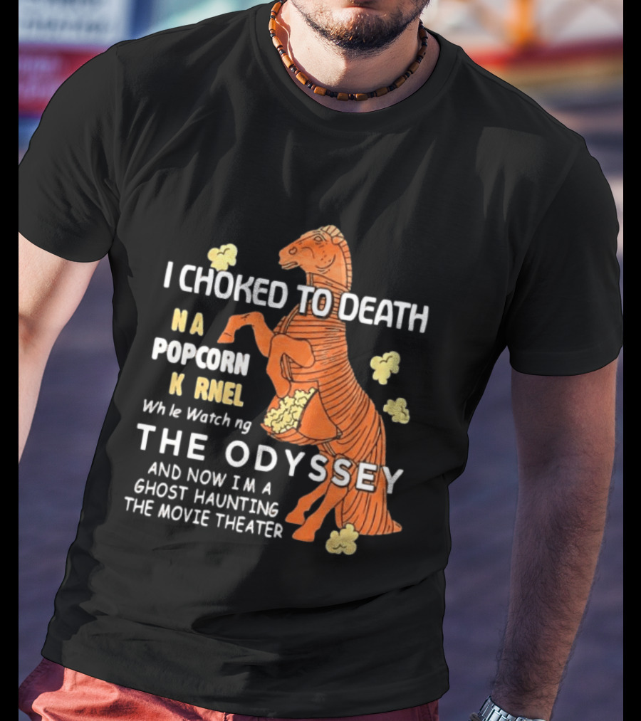 Trojan Horse Ghost Haunting The Odyssey Popcorn Kernel T-Shirt