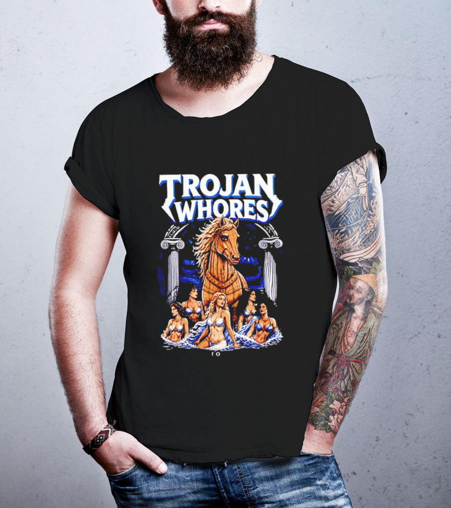 Trojan Whores Wooden Horse Surrounded By Women T-Shirt