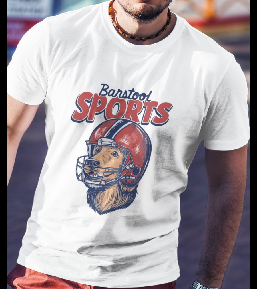 Barstool Sports Helmet Dog Red Football Fan T-Shirt