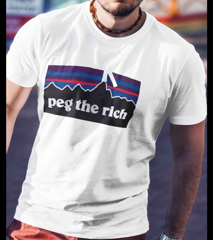 Peg The Rich Satire Mountain Peaks T-Shirt