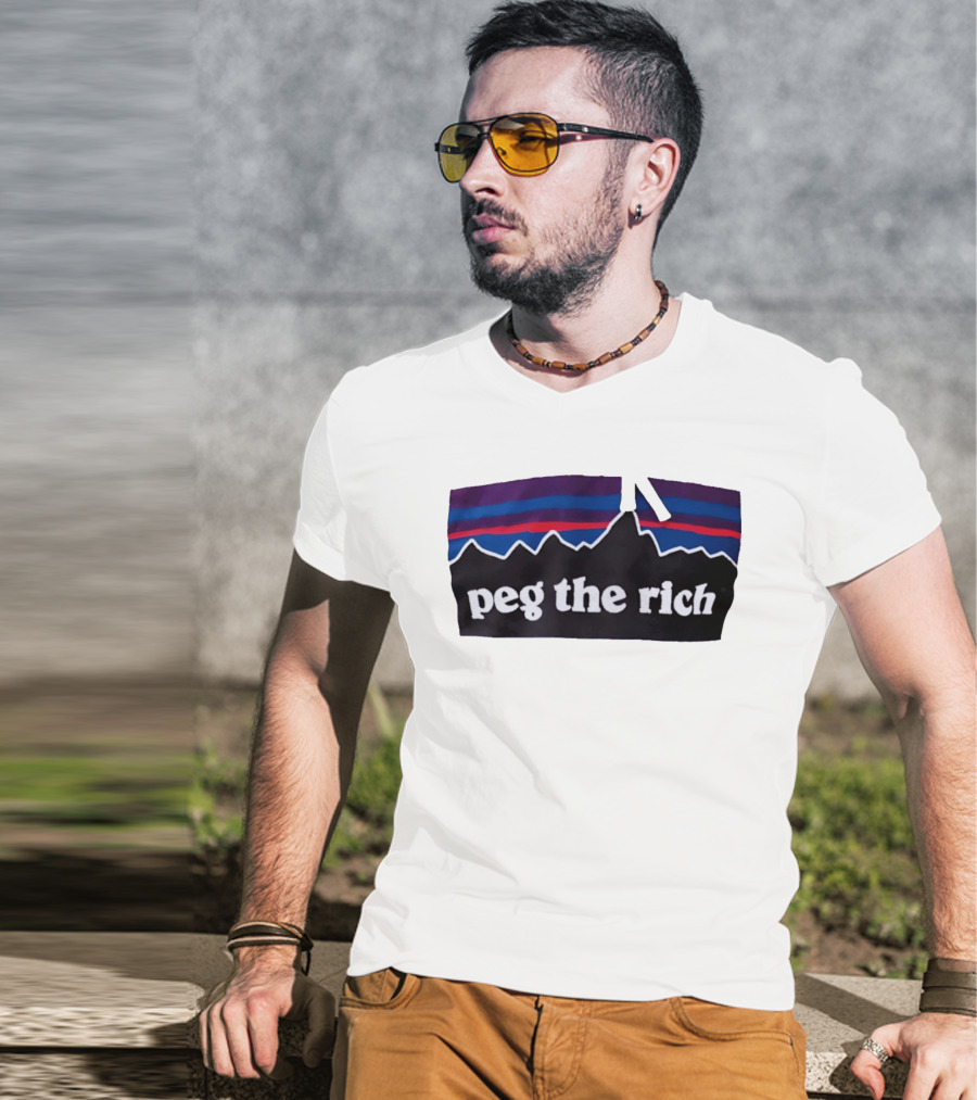 Peg The Rich Satire Mountain Peaks T-Shirt