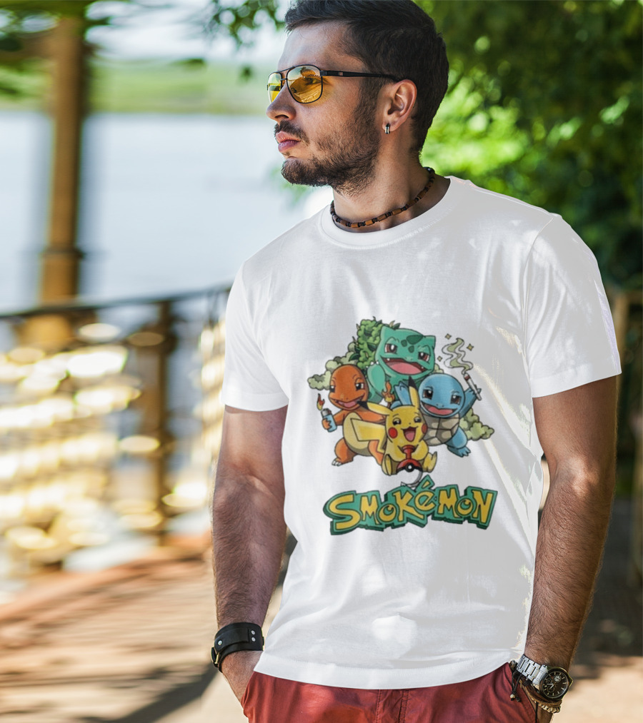 Smokemon Pikachu Charmander Squirtle Bulbasaur Fun T-Shirt