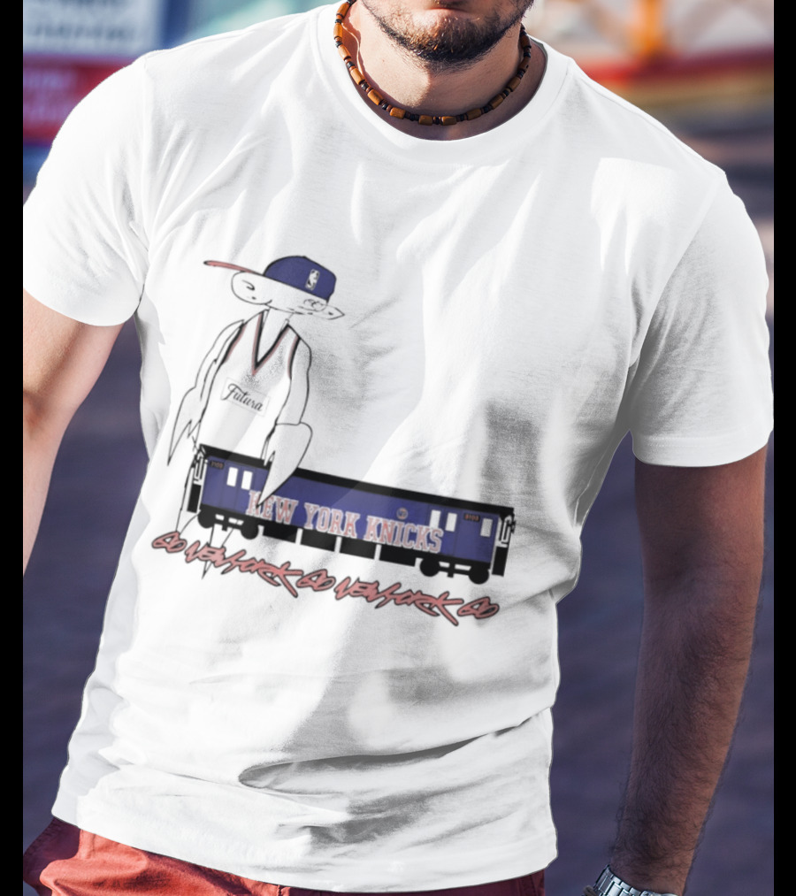 Futura New York Knicks Go New York Go Subway Train Basketball T-Shirt