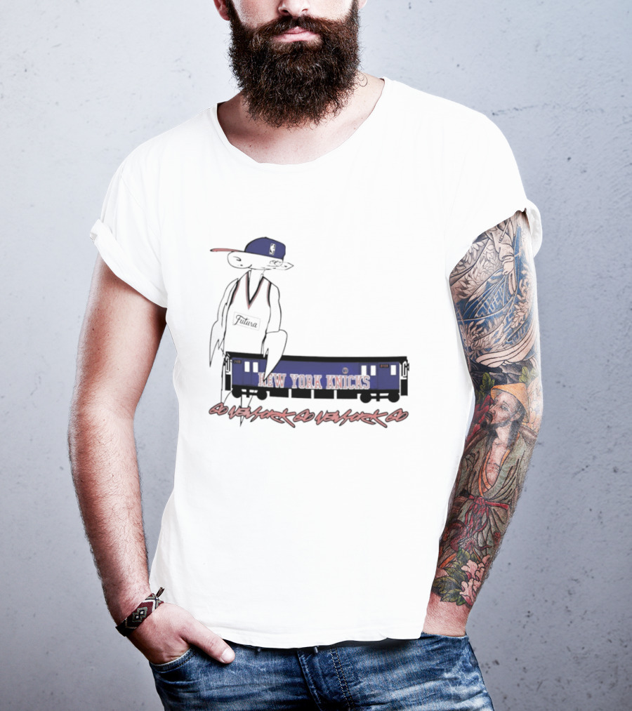 Futura New York Knicks Go New York Go Subway Train Basketball T-Shirt