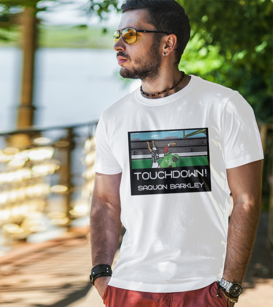 Touchdown Saquon Barkley Pixel Philadelphia Eagles T-Shirt