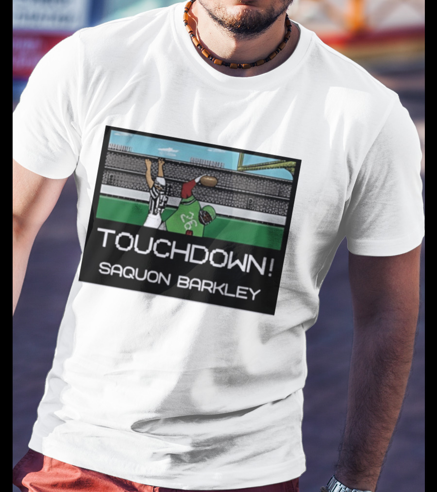 Touchdown Saquon Barkley Pixel Philadelphia Eagles T-Shirt