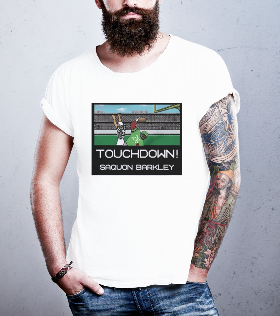 Touchdown Saquon Barkley Pixel Philadelphia Eagles T-Shirt