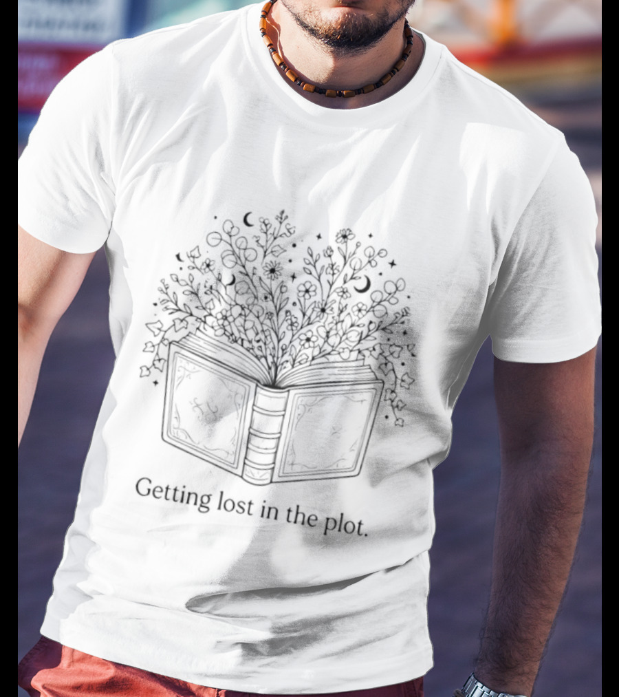 Getting Lost In The Plot Floral Storybook T-Shirt