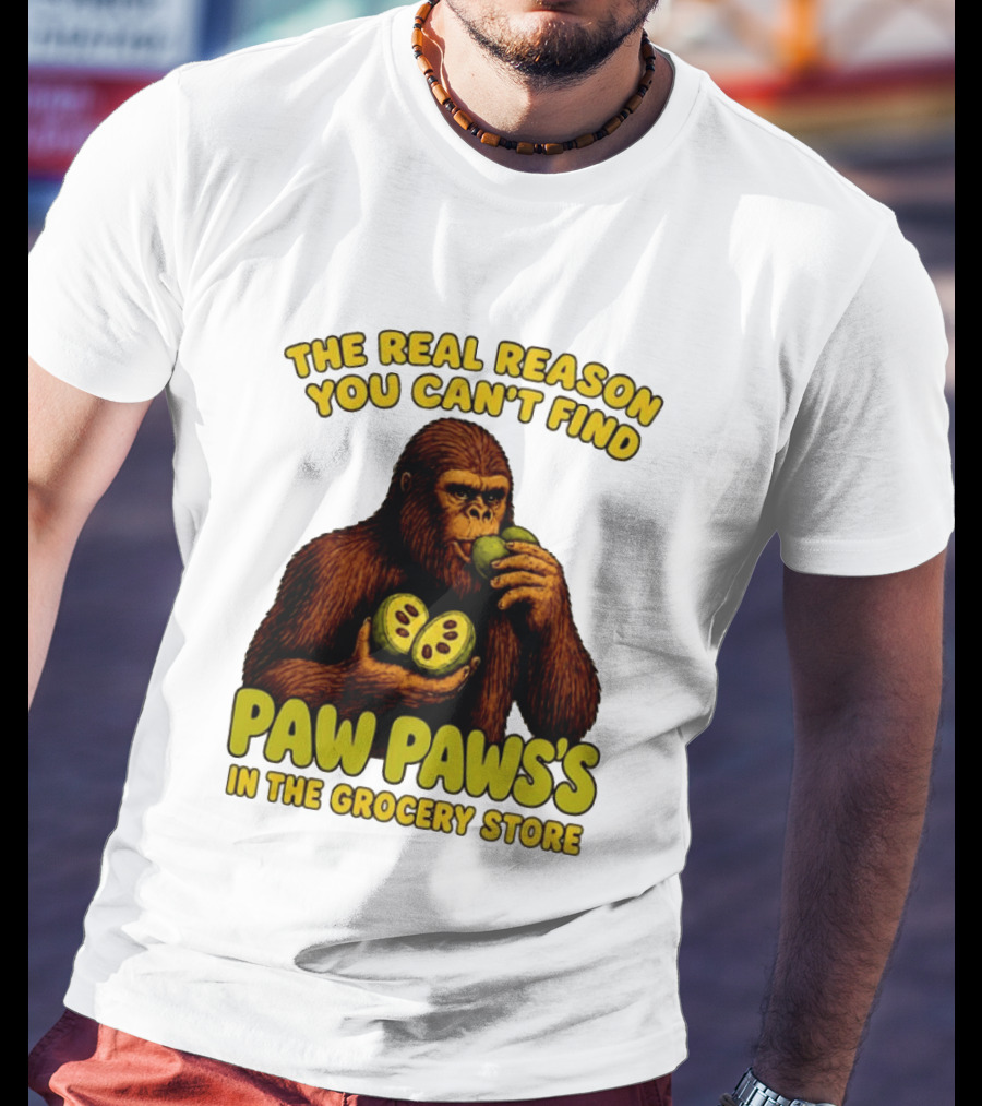 Pawpaw Fruit Mystery Sasquatch Eating Pawpaws In Grocery Store T-Shirt