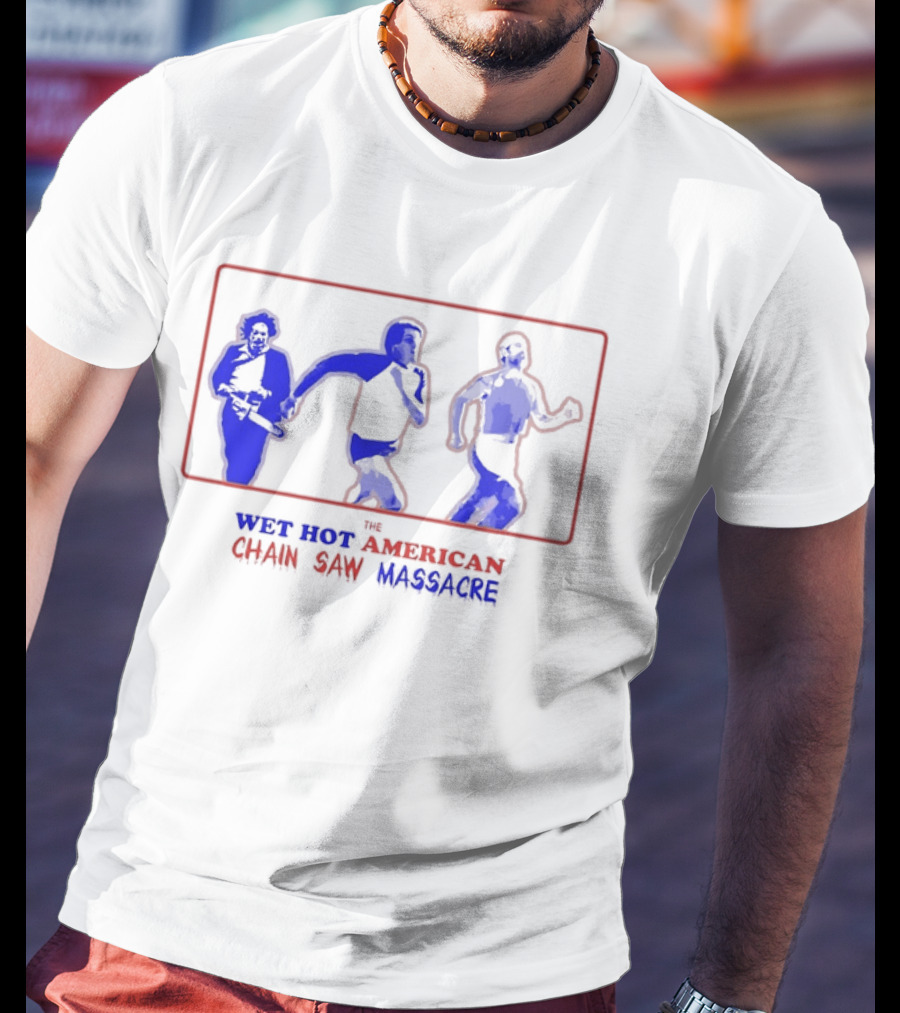 Wet Hot American Chain Saw Massacre Silhouettes Dance Comedy Horror Mashup T-Shirt