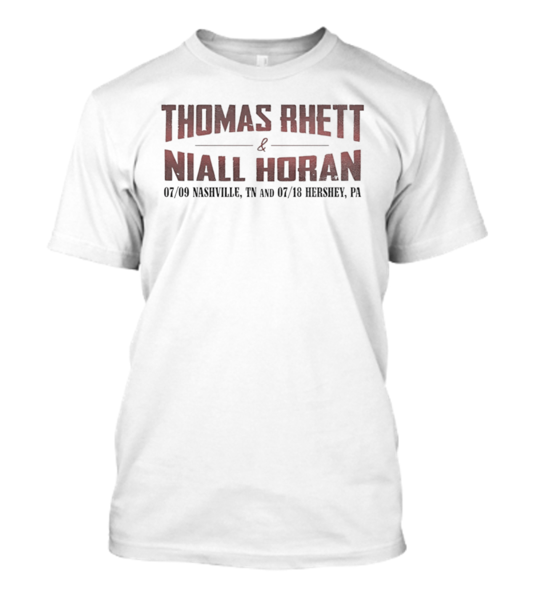 Thomas Rhett Niall Horan 07/08 Nashville TN 08/06 Hershey PA Tour Dates T-Shirt