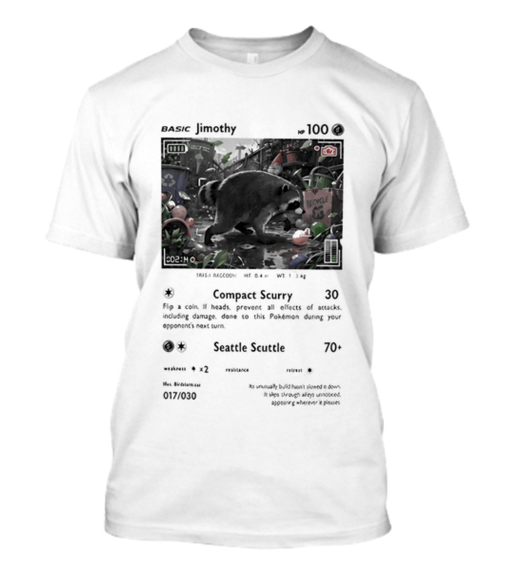 Jimothy Card 110 Combat Scrapy Raccoon Seattle Scuttle 70 2023 67/99 T-Shirt