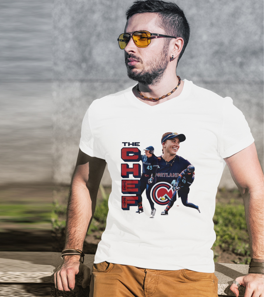 Megan Grant The Chef Portland Cascade Baseball Number 43 T-Shirt