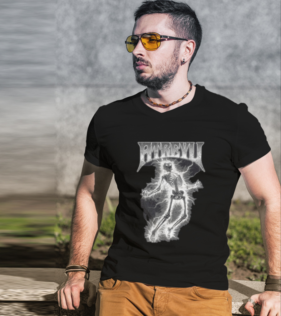 Atreyu Electric Skeleton Lightning Scene T-Shirt