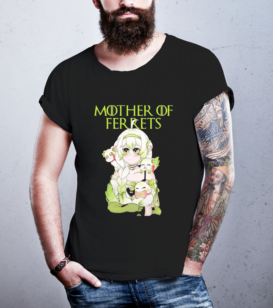 Mother Of Ferrets Anime Girl Ferret Lover Cute Kawaii T-Shirt