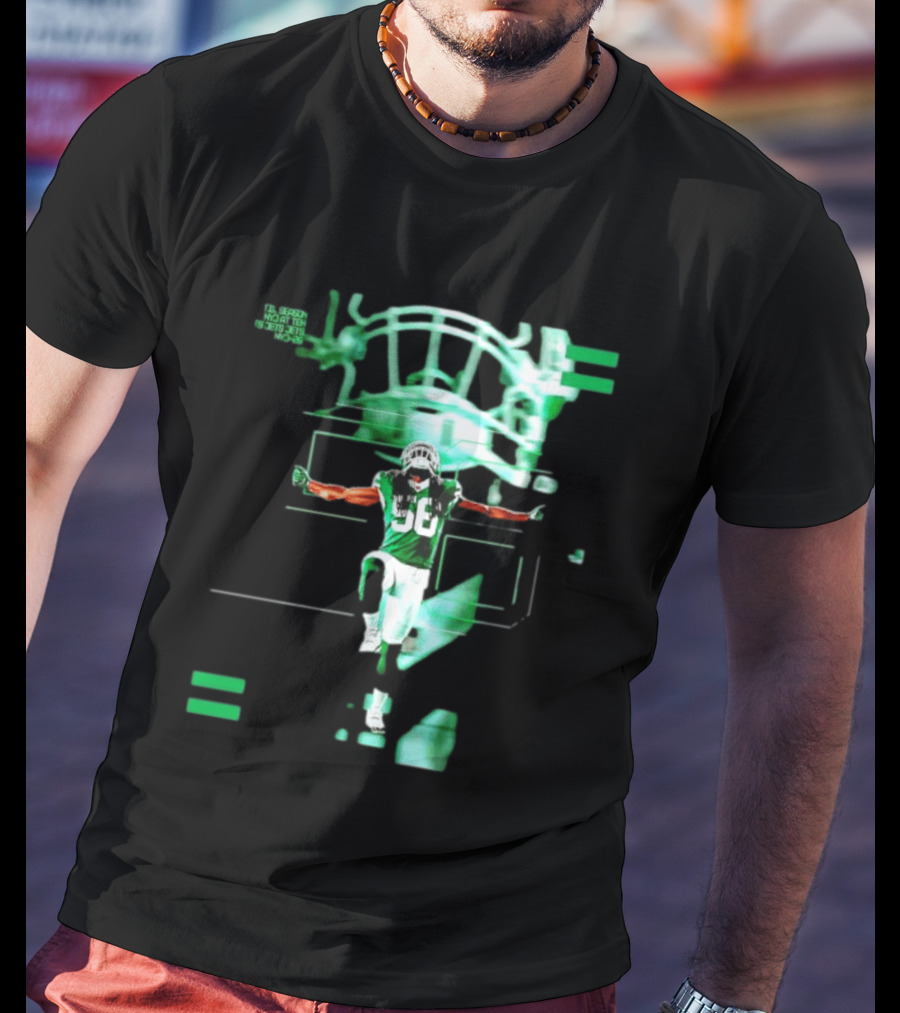New York Jets 56 Days Til Season Countdown With Football Player And Helmet T-Shirt