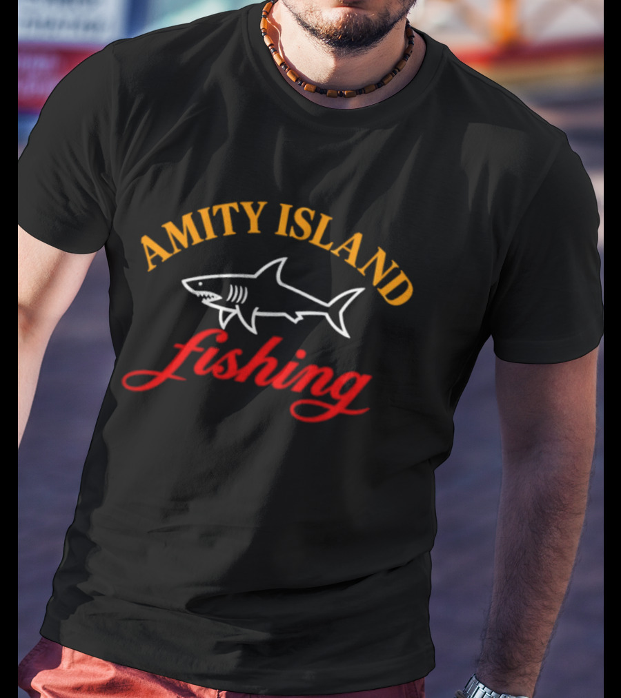 Amity Island Fishing Shark Jaws T-Shirt