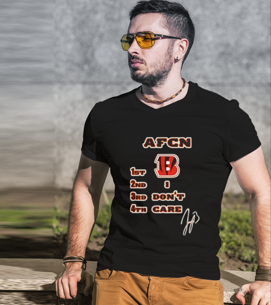 Joe Burrow Cincinnati Bengals AFCN 1st 2nd 1 3rd Don't 4th Care Bengals Football T-Shirt