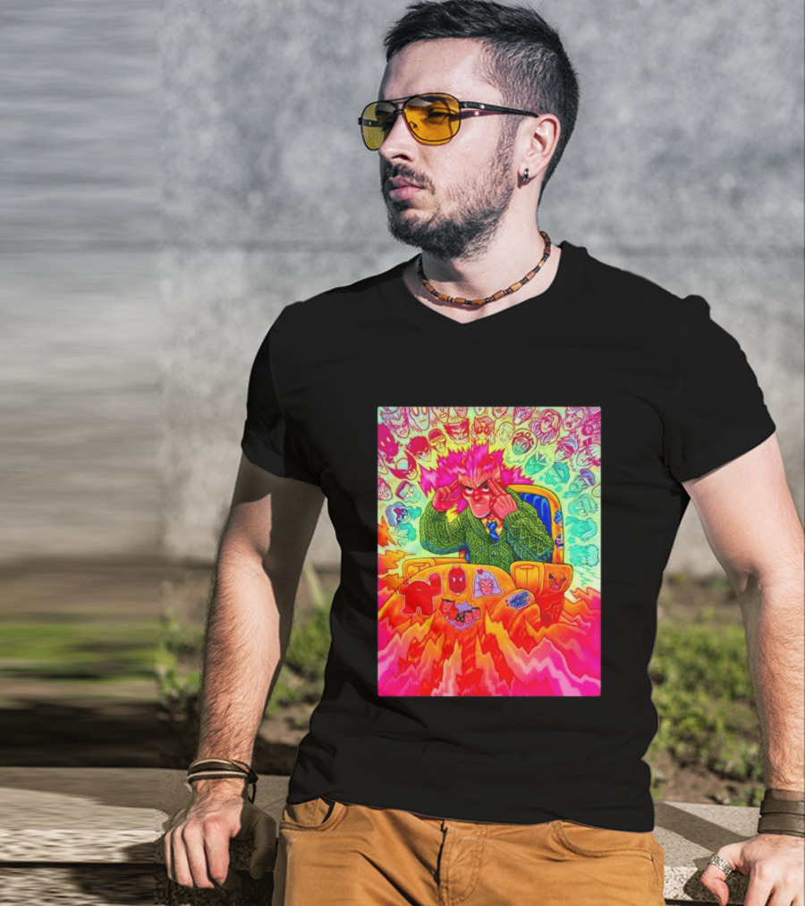 Professor X Dazzler World Tour X Men Collage Psychedelic Comic Art Marvel Characters T-Shirt