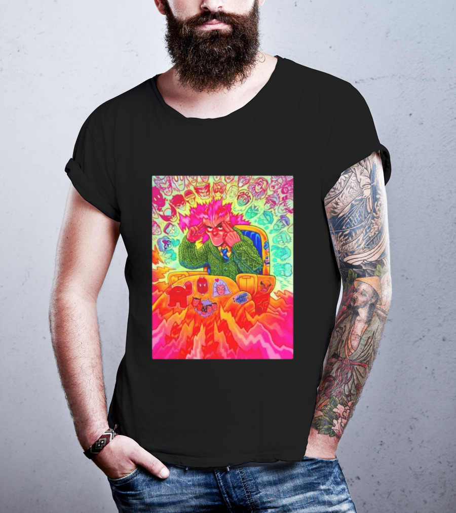 Professor X Dazzler World Tour X Men Collage Psychedelic Comic Art Marvel Characters T-Shirt