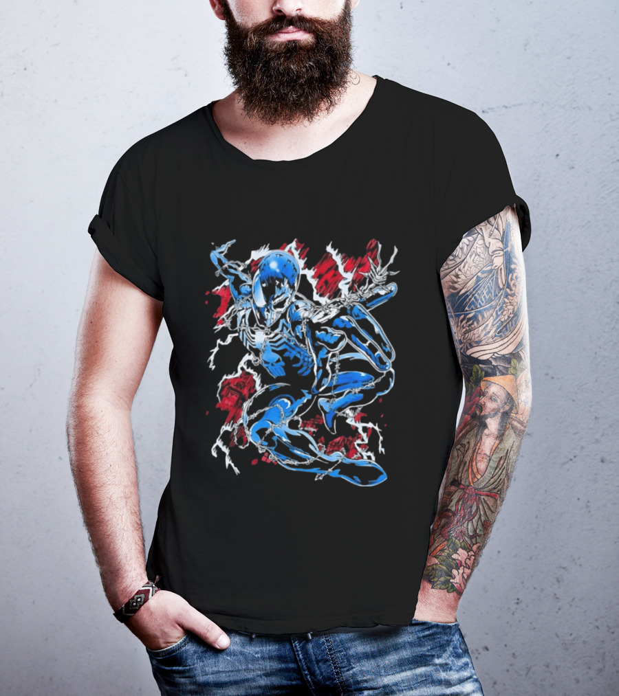 Punisher Spider Man Mashup Marvel Comics Blue Venom Transformation T-Shirt