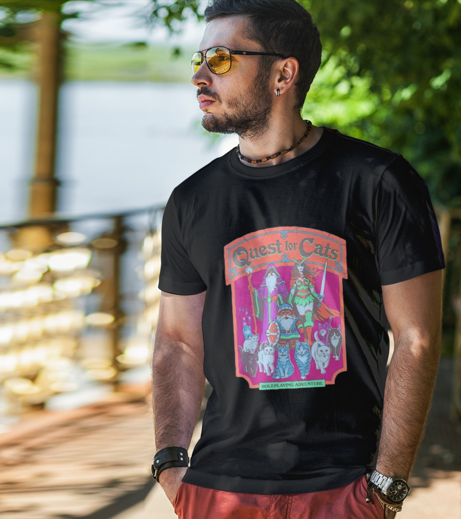 Quest For Cats Fantasy Roleplaying Adventure Mage Warriors And Cats T-Shirt