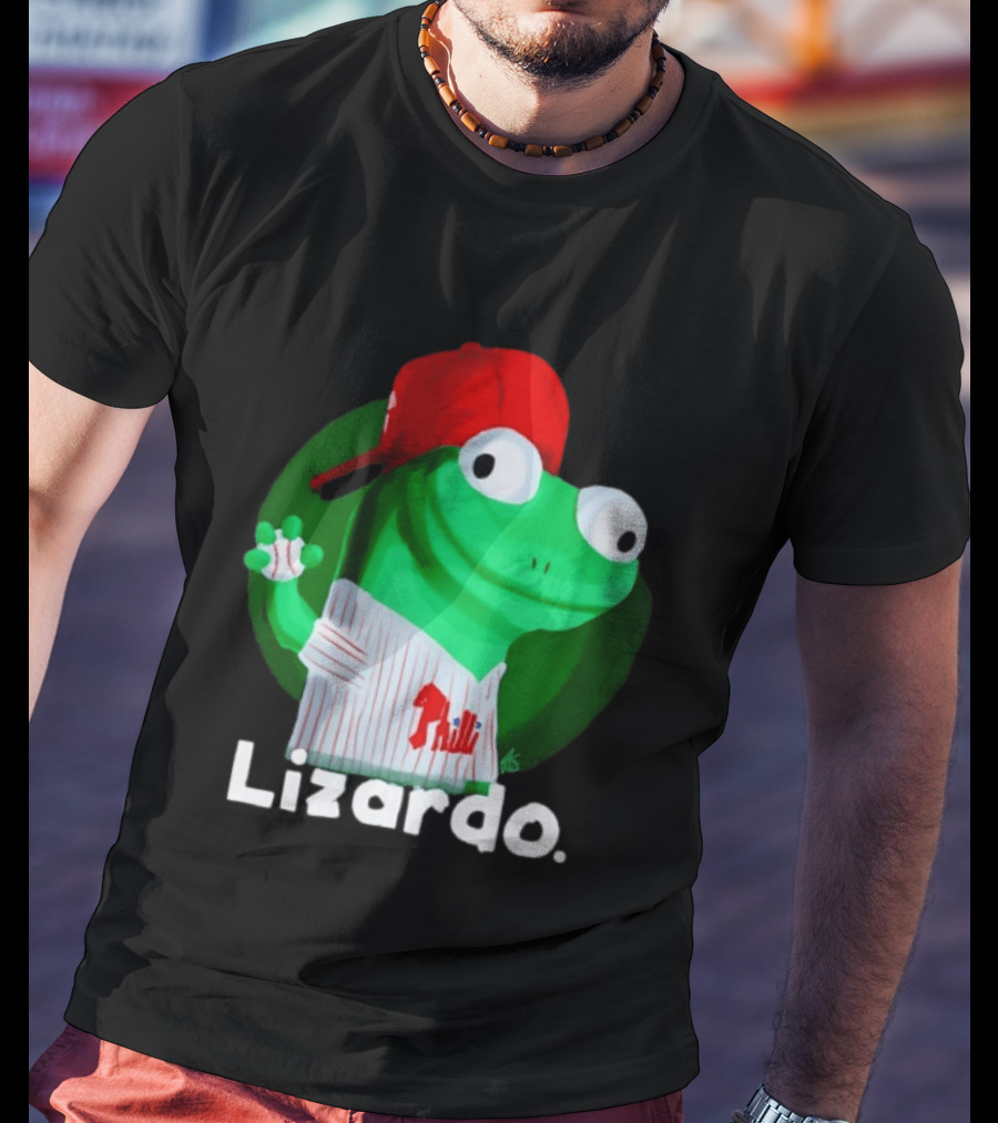 Lizardo Philadelphia Phillies Baseball Philli Red Cap Cartoon T-Shirt