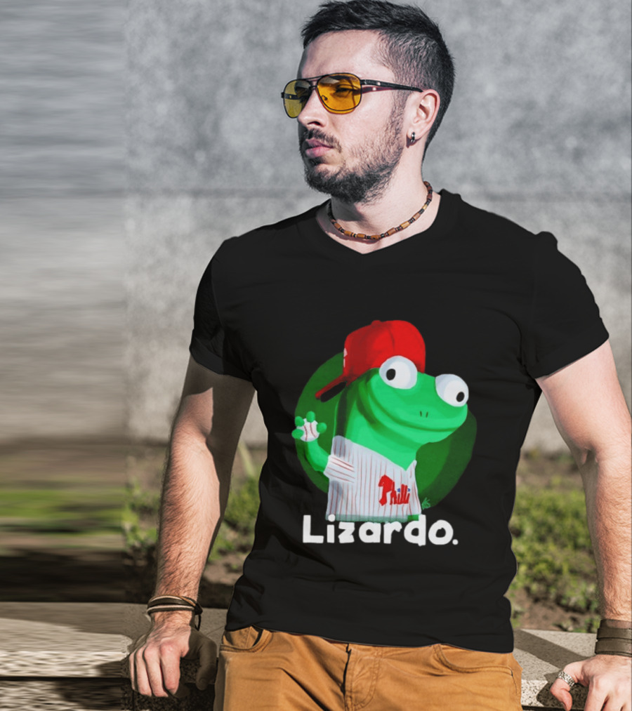 Lizardo Philadelphia Phillies Baseball Philli Red Cap Cartoon T-Shirt