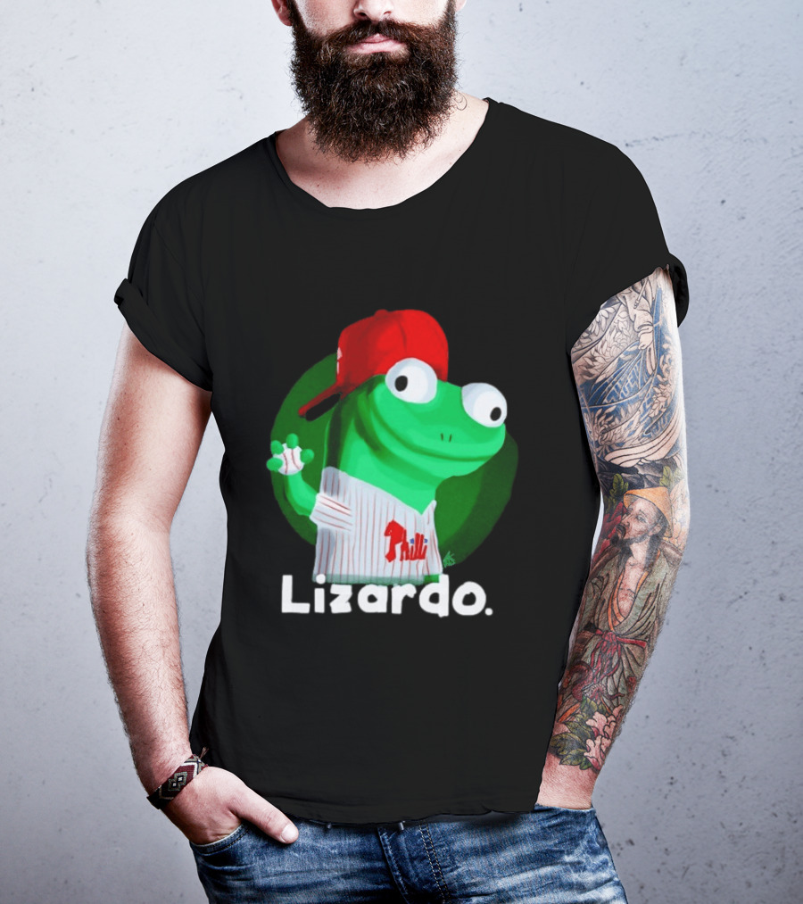 Lizardo Philadelphia Phillies Baseball Philli Red Cap Cartoon T-Shirt