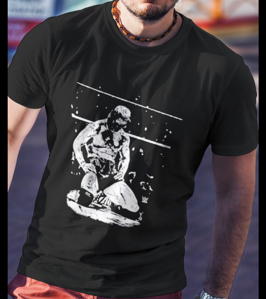 Rey Mysterio WWE Kneeling Pose Iconic Wrestler Image T-Shirt