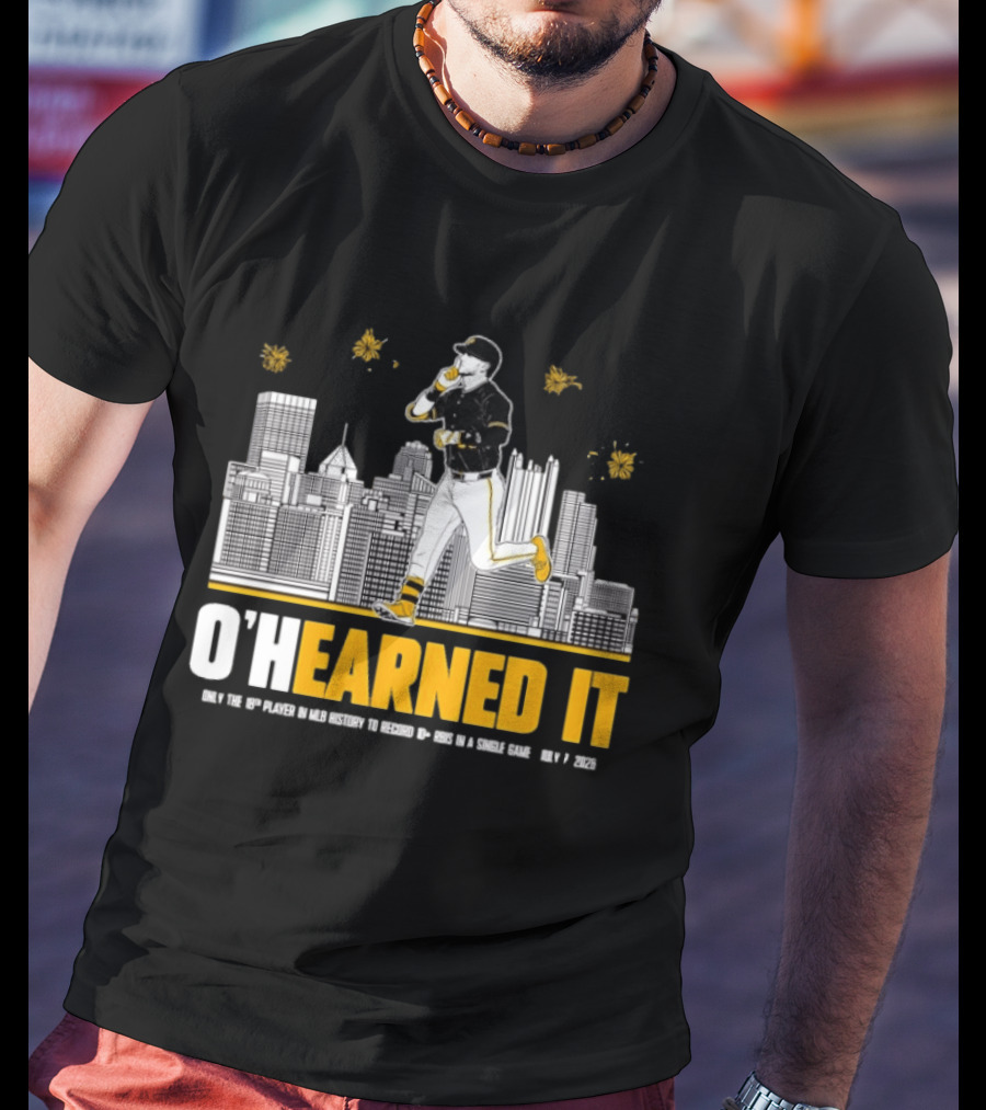Ryan Ohearn Pittsburgh Pirates 10 RBI Game Ohearned It July 7 2026 MLB Skyline T-Shirt